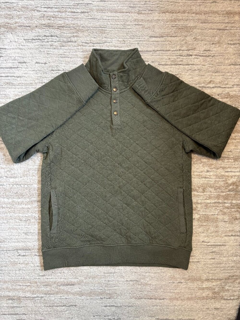 FRANK AND OAK Henley Pullover [SIZE M] Mens [FOREST GREEN] Casual Sweatshirt